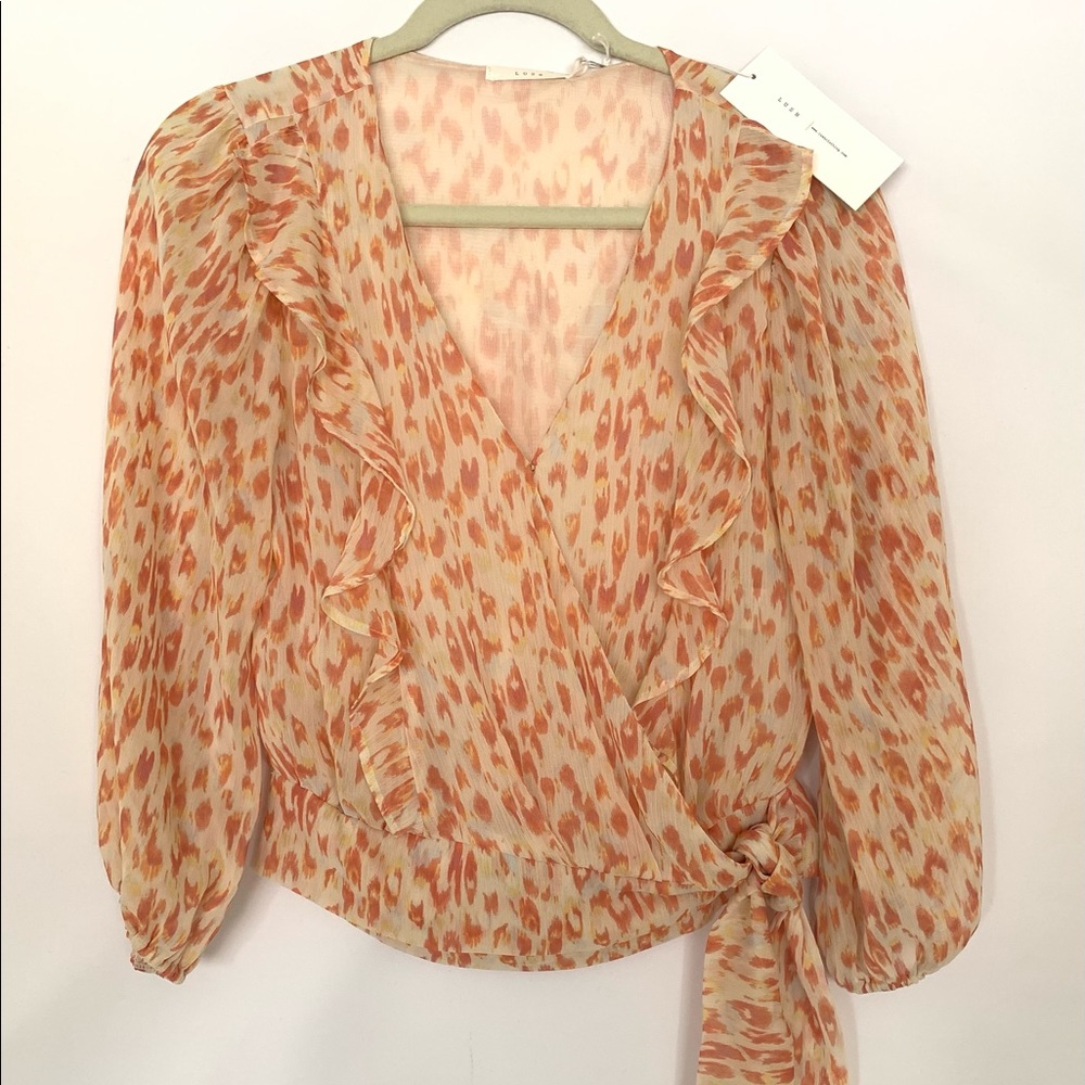 LUSH Ruffle Wrap Top - Picture 2 of 5